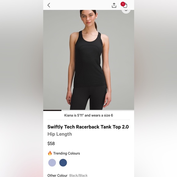 Lululemon Swiftly Tech Racerback Tank Top 2.0 Black Size: 10 - Picture 1 of 5